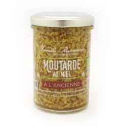 Moutarde au miel ancienne en pot de verre de 210