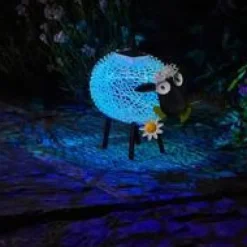 Mouton solaire en métal Dolly Sheep à LED blanc ou multicolore