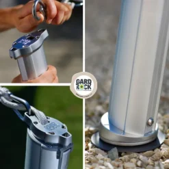 Mât pour voile d'ombrage téléscopique coloris gris en aluminium Gard&Rock - Ø 10 cm