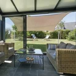 Mât pour voile d'ombrage téléscopique coloris gris en aluminium Gard&Rock - Ø 10 cm