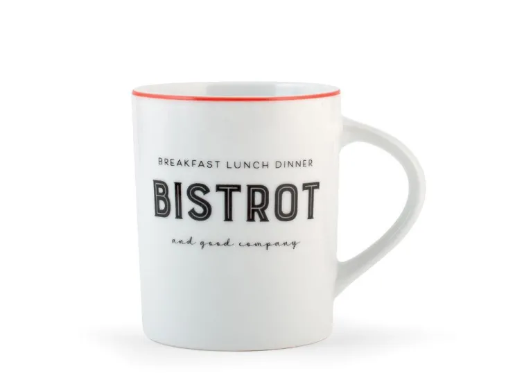 Mug Bistrot coloris blanc en porcelaine - 32 cl