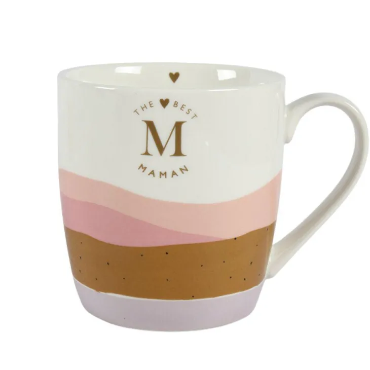 Mug coloris rose en céramique Inaya - 9,2 x 10 x 13 cm