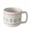 Mug crème en céramique à motifs rouges et verts Nohr - Ø 9,6 x 8,6 cm