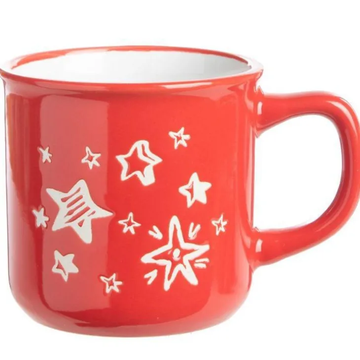 Mug décor étoile en grès Kaemingk - 9,40 x 7,5 x 8 cm