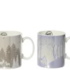 Mug en porcelaine colorée motif Forêt - Ø 8,7 x H 10 cm