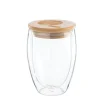 Mug en verre et couvercle bambou Nature & Vous - 350 ml