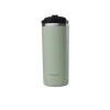 Mug isotherme en inox recyclé coloris vert tilleul Qwetch Matt Travel - 470 ml