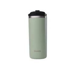 Mug isotherme en inox recyclé coloris vert tilleul Qwetch Matt Travel - 470 ml
