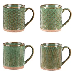 Mugs en grès vert Ø 8 cm Coffret Jaspe x 4 - 35 cl
