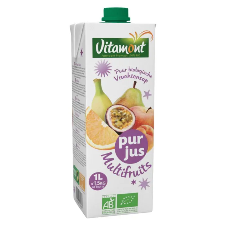 Multifruits mélange pur jus et purée de fruits bio 1 L