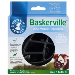 Muselière pour chien noire caoutchouc thermoplastique Baskerville Ultra – Taille 3