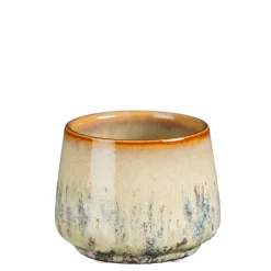 Mylo pot rond coloris beige en céramique - Ø 8,5 x 7 cm