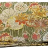 Nappe kaki à motifs roses et jaunes en PE/coton Opium - 150 x 250 cm