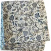 Nappe rectangulaire blanche à motifs bleus en PE/coton Boréal - 150 x 250 cm