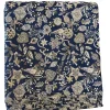 Nappe rectangulaire bleu Paon à motifs blancs en PE/coton Boréal - 150 x 250 cm