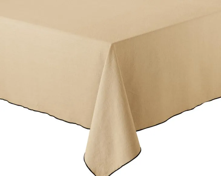 Nappe recyclée Grace coloris marron en coton - 140 x 250 cm