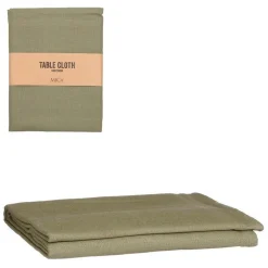 Nappe Villia coloris vert en coton - 250 x 140 cm