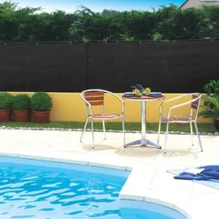 Natte brise vue Totaltex noir en polyéthylène 10 m x 150 cm