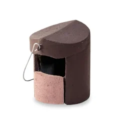 Nichoir pour rouges-gorges ou gobe-mouches gris en béton de bois coloris marron Schwegler