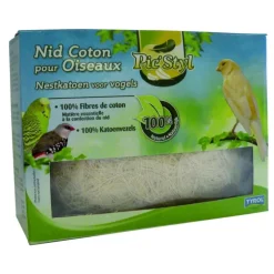 Nid pour oiseaux en fibres de coton coloris blanc Tyrol – 50 g