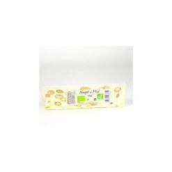 Nougat blanc au miel bio en barre de 100 g