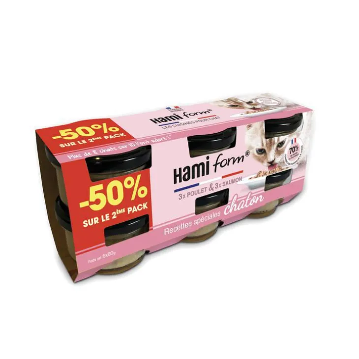 Nourriture humide pour chaton pack de recettes Hami Form – 6 x 80 g (2ème à -50%)