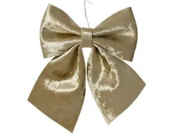 Nœud décoratif en polyester brillant perle - 28 x 34 cm