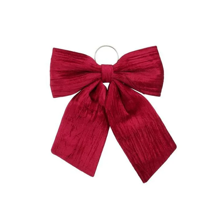 Nœud décoratif en tissu bordeaux - 32 x 40 cm