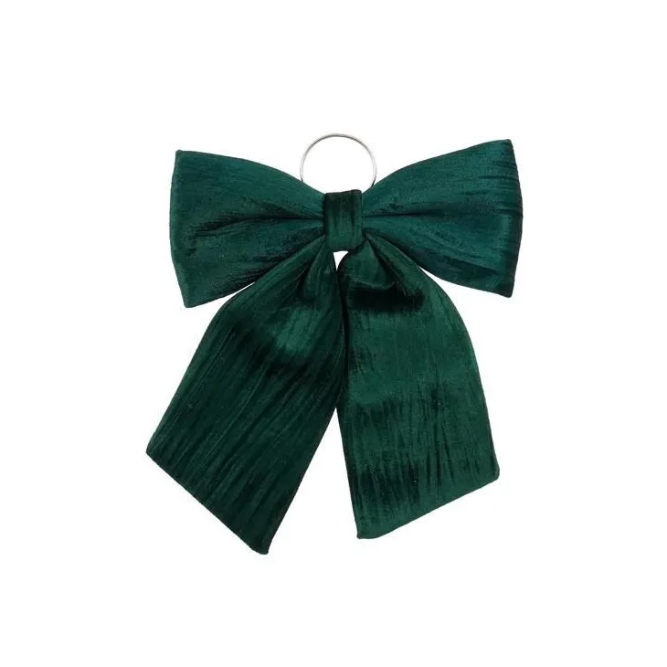 Nœud décoratif en tissu vert forêt - 32 x 40 cm