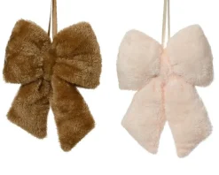 Nœud en fausse fourrure à suspendre - 4 x 11 x 14 cm