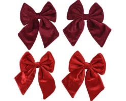 Nœud en polyester rouge à suspendre - 17 x 14 cm