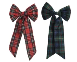 Nœud long à suspendre en polyester écossais - 35 x 25 cm