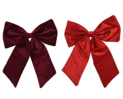 Nœud XXL en polyester rouge à suspendre - 35 x 30 cm