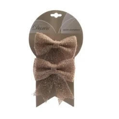 Nœuds en jute pailletés sur fil - petit modèle