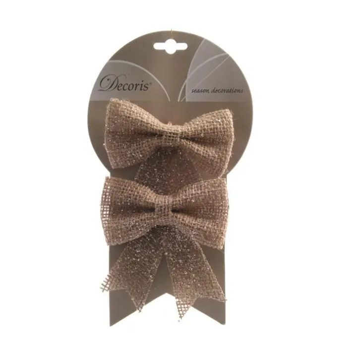 Nœuds en jute pailletés sur fil - petit modèle