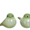 Oiseau en terre cuite coloris vert - 17,5 x 12 x 14 cm