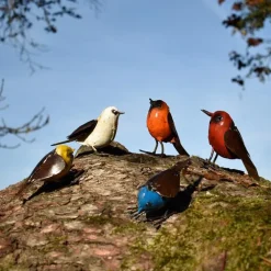 Oiseau métal peint main