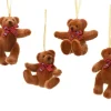 Ours brun en polystyrène flocké à suspendre - 8 x 4,5 x 9 cm