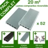 Pack complet terrasse composite gris 20 m2