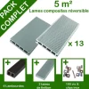 Pack complet terrasse composite gris 5 m2
