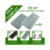 Pack complet terrasse composite gris 25 m2