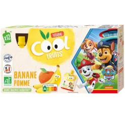 Pack de 12 gourdes de purée de fruits pomme banane Vitabio Pat’ Patrouille - 12 x 90 g
