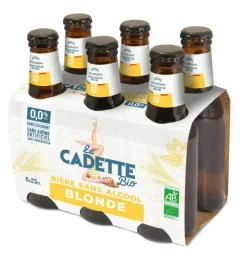 Pack de bière blonde Bio 0% d’alcool Cadette - 6 x 25 cl