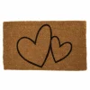 Paillasson 2 cœurs coloris noir - 40 x 72 cm