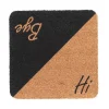 Paillasson carré en fibre de coco et PVC naturel/ noir Hi Bye - 50 x 50 cm