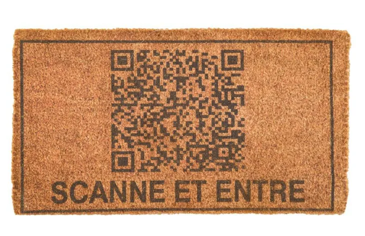 Paillasson coloris marron en fibre de coco - 40 x 72 cm