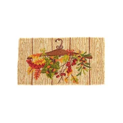 Paillasson en fibre de coco motif suspension d’automne - 72 x 40 cm