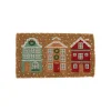 Paillasson en fibre de coco motif maisons sous la neige - 72 x 40 cm