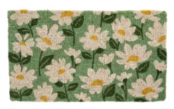 Paillasson marguerites coloris multicolore en fibre de coco - 40 x 72 cm