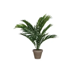 Palmier vert plante artificielle en pot Stan gris H 45 x Ø 60 cm